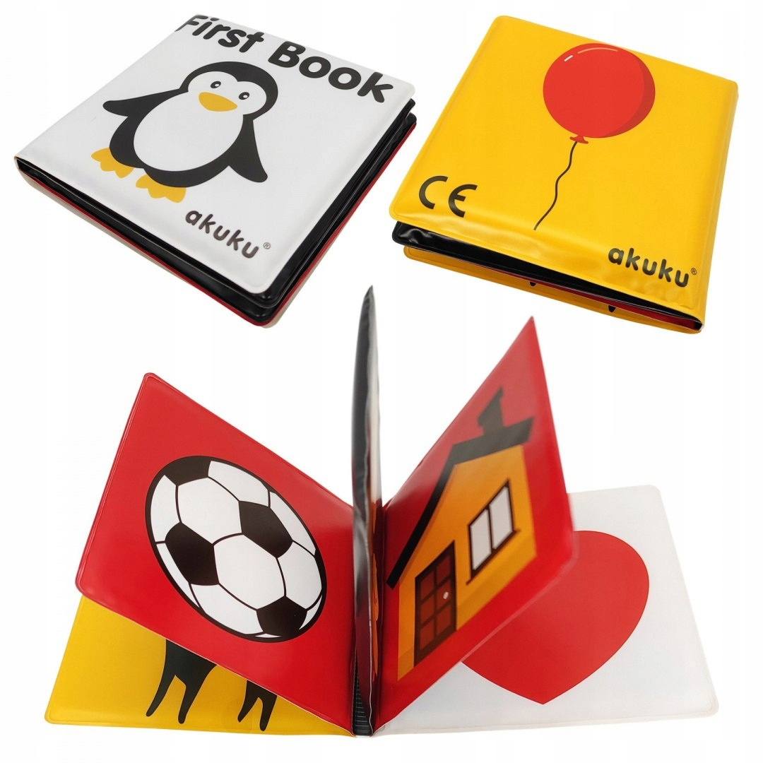 AKUKU Książeczka EDUKACYJNA Do Wody Wanny Kąpieli Piszczek_1