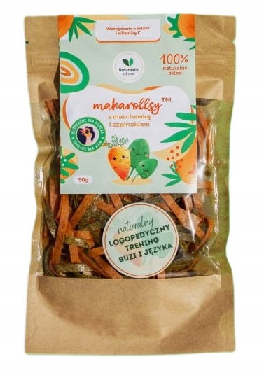 Makarollsy Marchewka-Szpinak Owocowy Makaron 50g Naturalnie Zdrowi_1