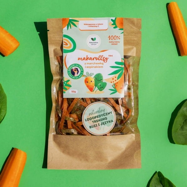 Makarollsy Marchewka-Szpinak Owocowy Makaron 50g Naturalnie Zdrowi_4