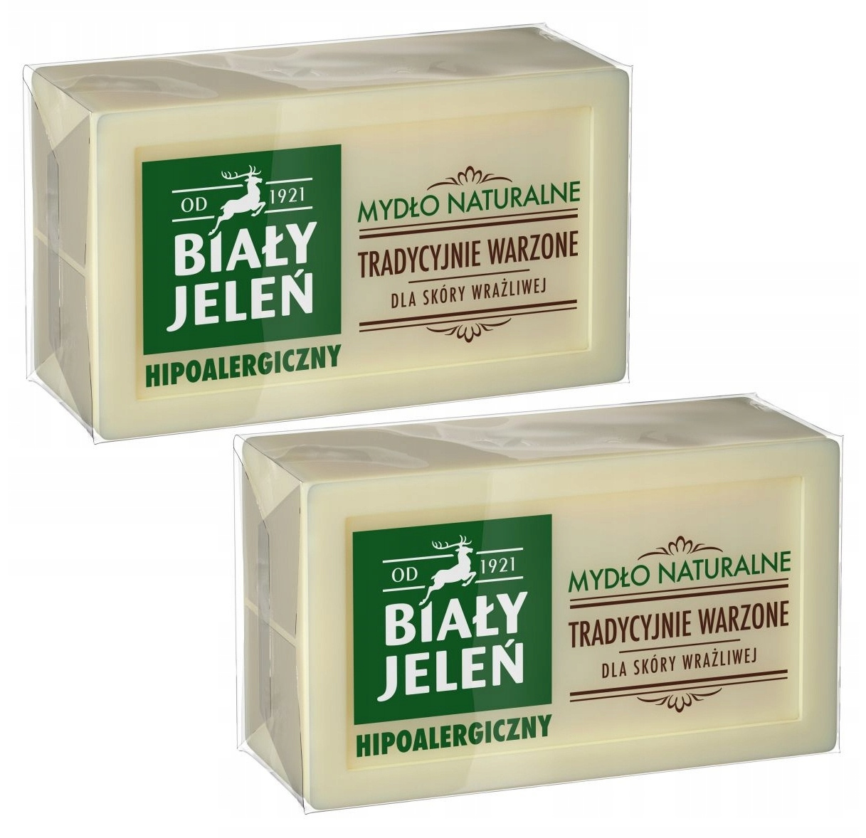 2x BIAŁY JELEŃ Mydło Naturalne Hipoalergiczne Skóra Wrażliwa 2x150g_1