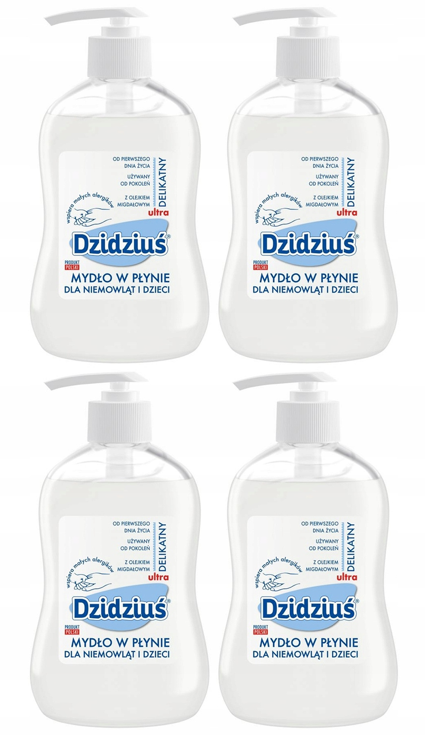 4x MYDŁO W PŁYNIE Z Olejkiem Migdałowym DZIDZIUŚ 300ml Delikatne Od 1 Dnia_1