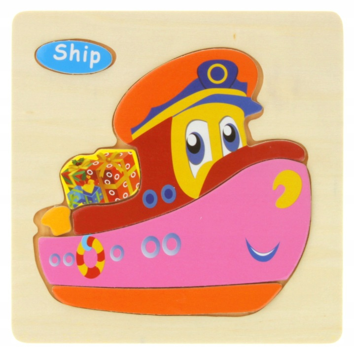 Puzzle Drewniana Układanka Edukacyjna Zwierzęta Pojazdy MIX 3+ Nobo Kids_1