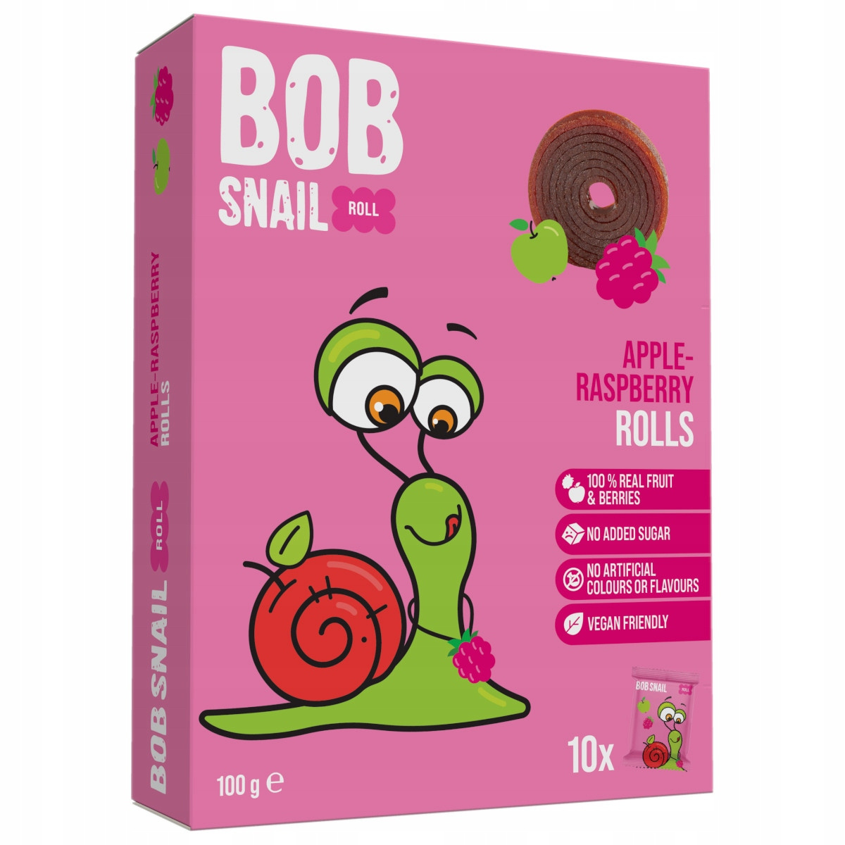 Przekąska Owocowa Jabłko Malina Bez Cukrów 100g BOB SNAIL_1