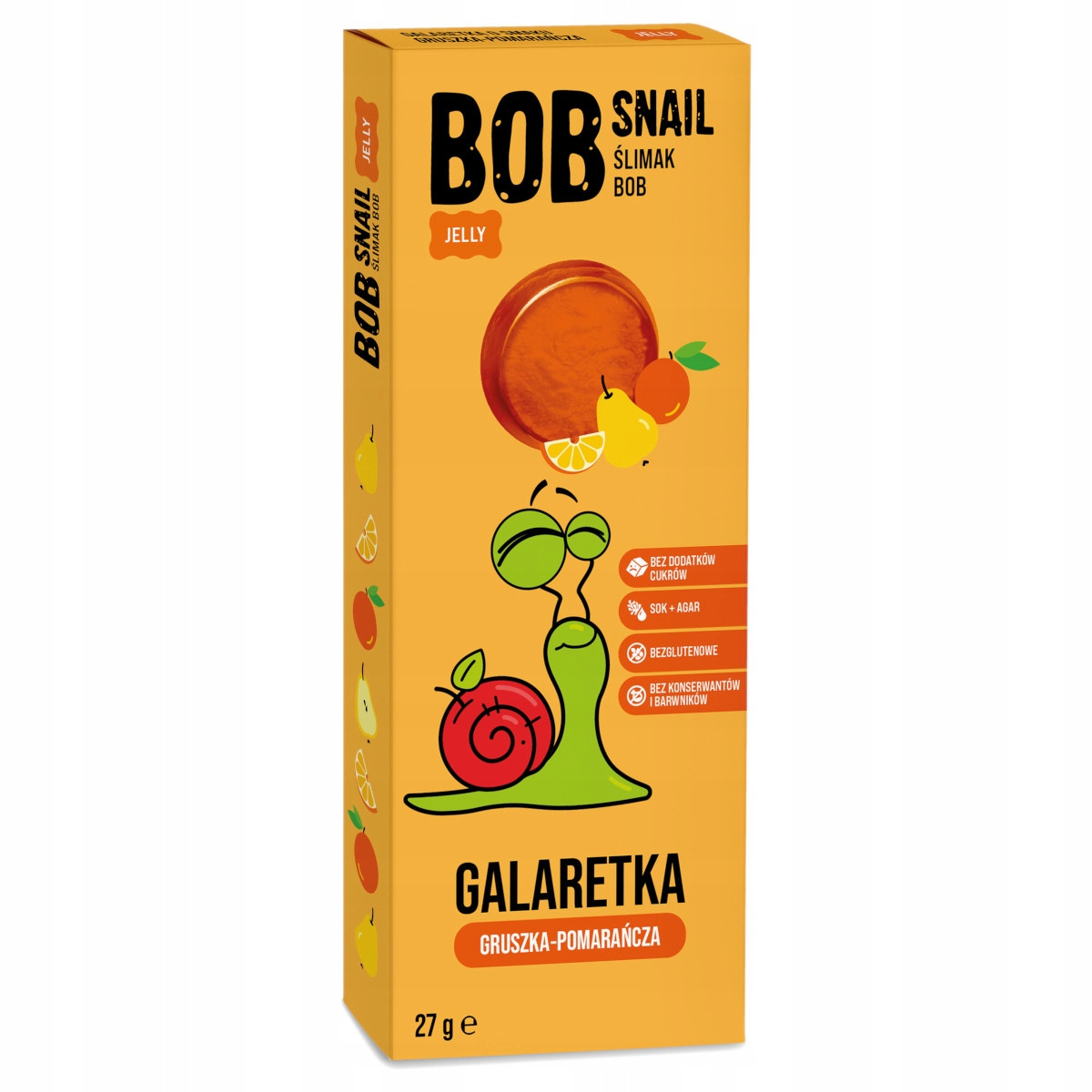 BOB SNAIL Jellies Galaretka Gruszka Pomarańcza 27g Bez Cukru Z Agarem_1
