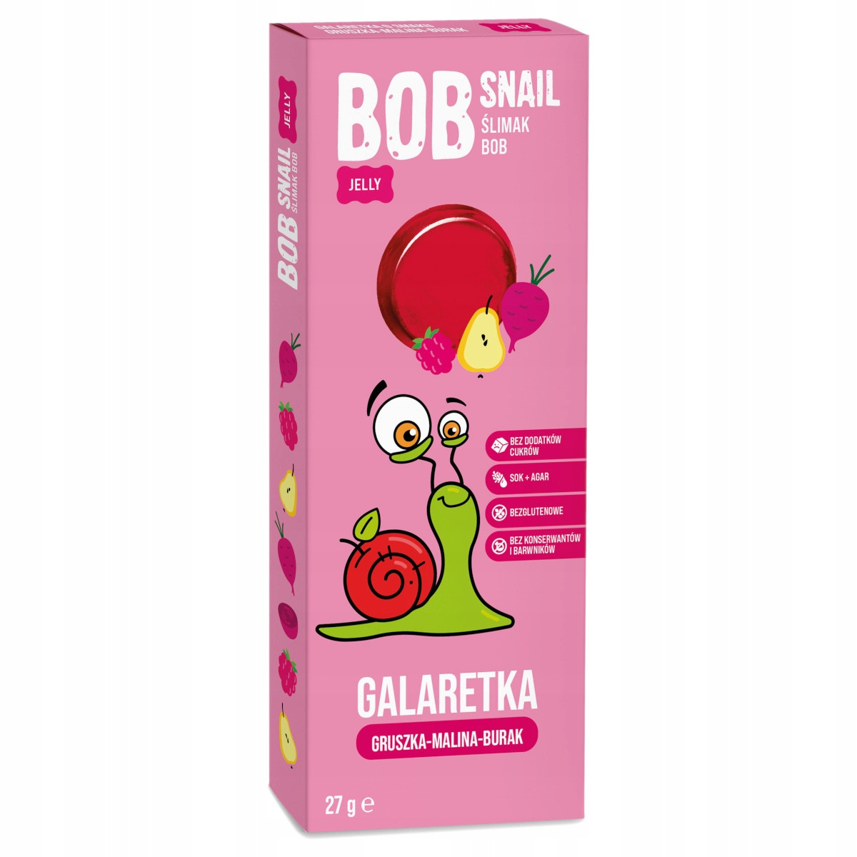 BOB SNAIL Jellies Galaretka Gruszka Malina Burak 27g Bez Cukru Z Agarem_1