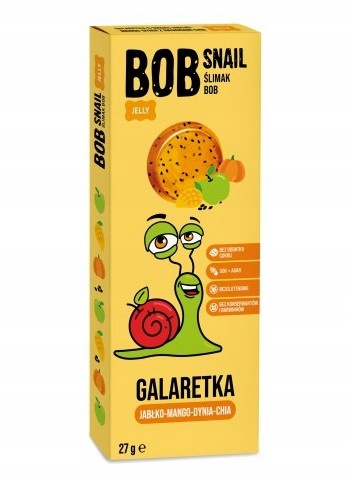 BOB SNAIL Jellies Galaretka Jabłko Mango Dynia Chia 27g Bez Cukru Z Agarem_1