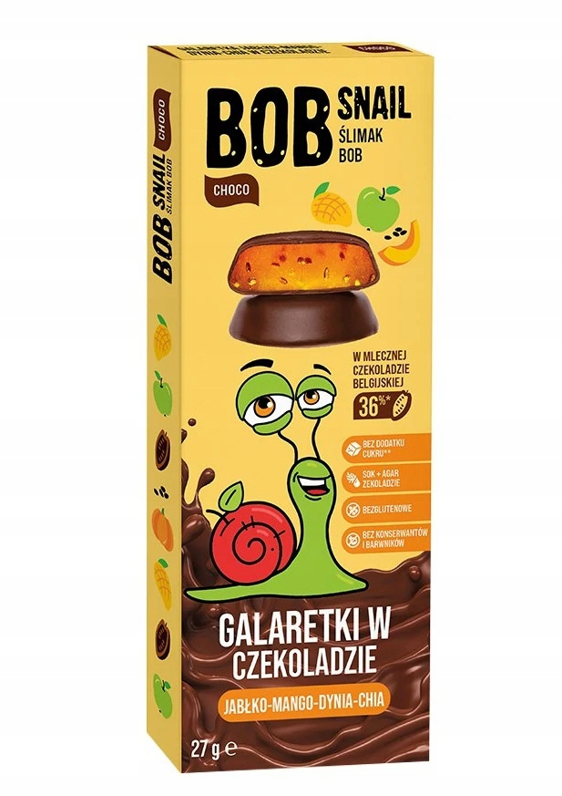 BOB SNAIL Jellies Galaretka Jabłko Mango Dynia Chia 27g Bez Cukru Z Agarem_1