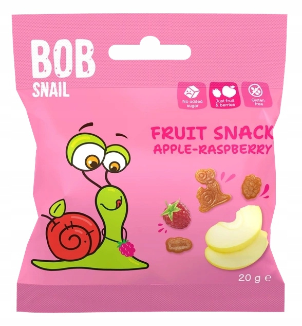 BOB SNAIL Żelki Owocowe JABŁKO MALINA Bez Dodatku Cukru 20g_1