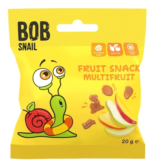 BOB SNAIL Żelki Owocowe WIELOOWOCOWE Bez Dodatku Cukru 20g_1