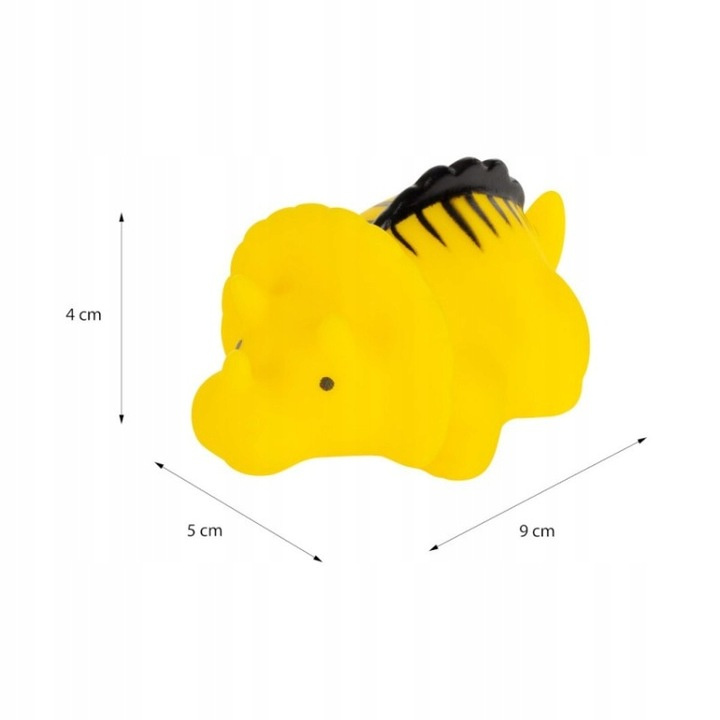 AKUKU Zabawki Gumowe Do Kąpieli Wanny BEZ DZIURKI Dinozaury BEZ BPA 6M+_6