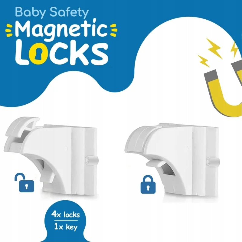 ZABEZPIECZENIA SZAFEK Magnetyczna Blokada Mebli Drzwi 14 Sztuk SIPO SBS-M4_4