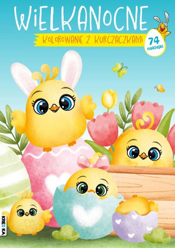 WIELKANOCNE Kolorowanie z Kurczaczkami +74 Naklejki BooksAndFun_1