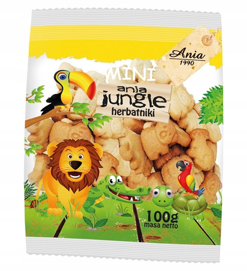 BIO Ania Herbatniki Jungle Mini ZOO Bez Cukru 100g_1