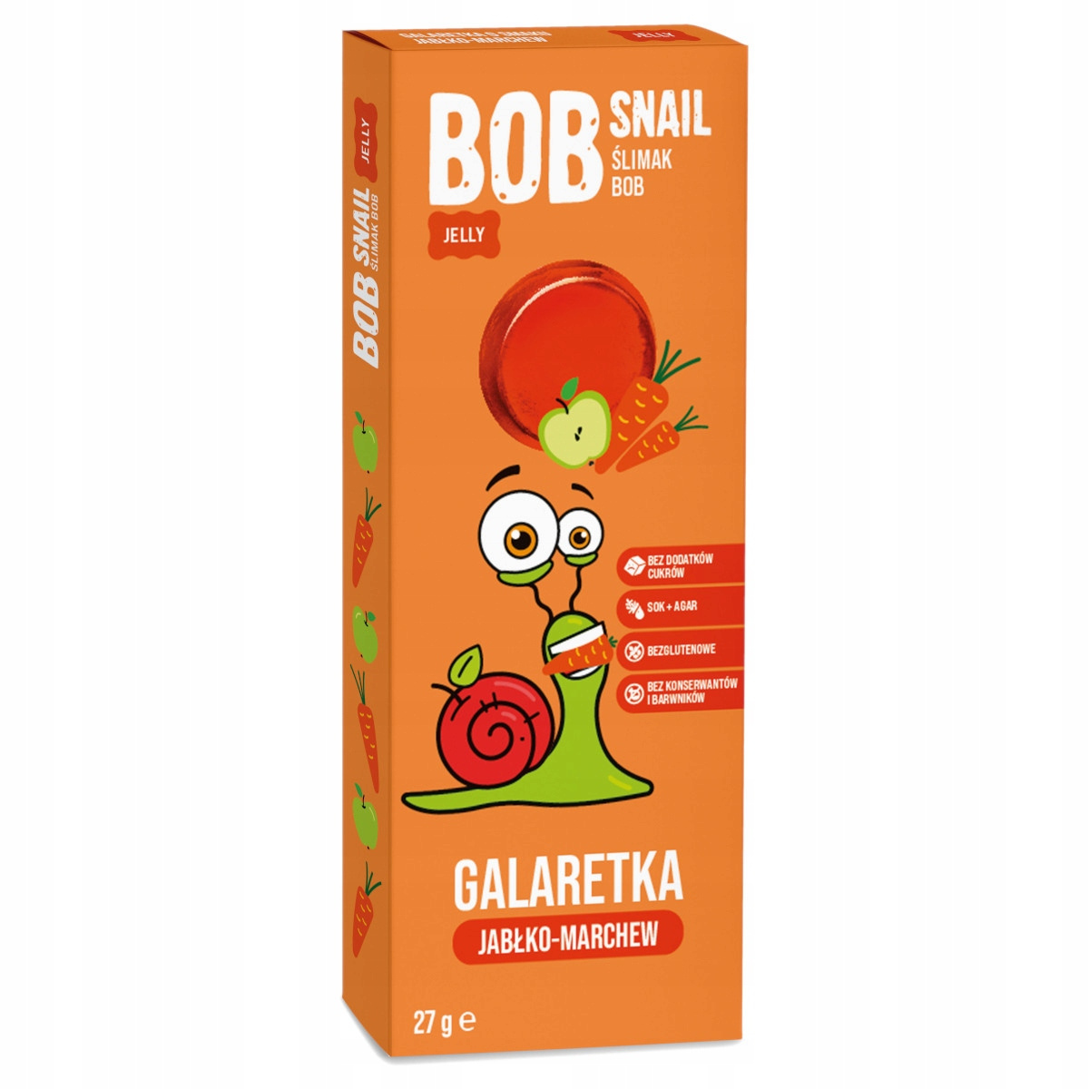 BOB SNAIL Jellies Galaretka Jabłko Marchew 27g Bez Dodatku Cukru_1