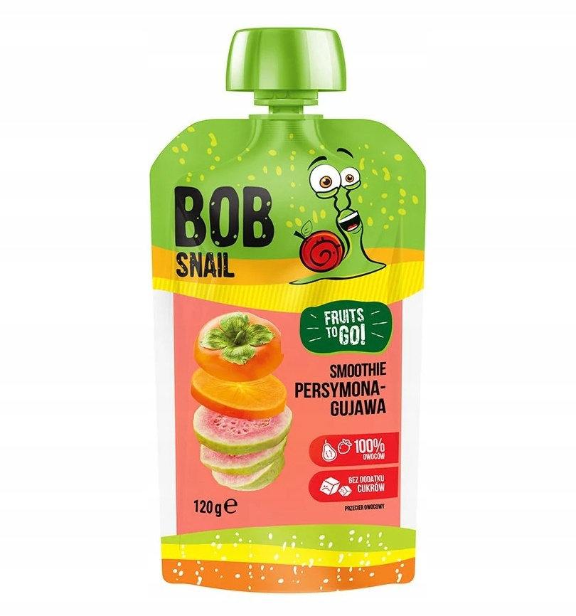 BOB SNAIL Smoothie PERSYMONA GUAWA Bez Dodatku Cukru Mus 120g_1