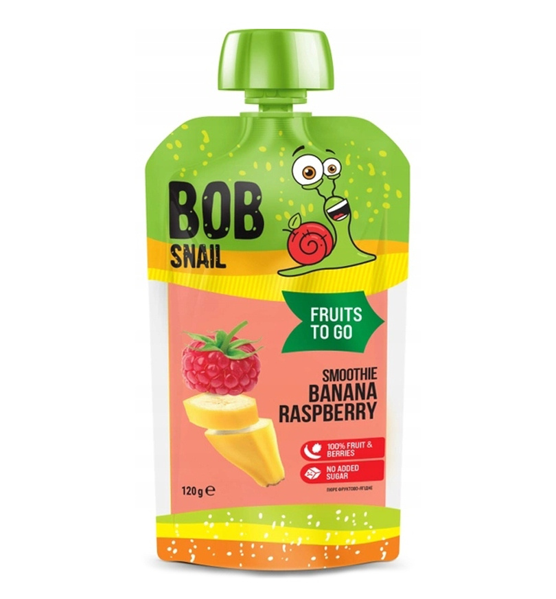 BOB SNAIL Smoothie BANAN MALINA Bez Dodatku Cukru Mus 120g_1