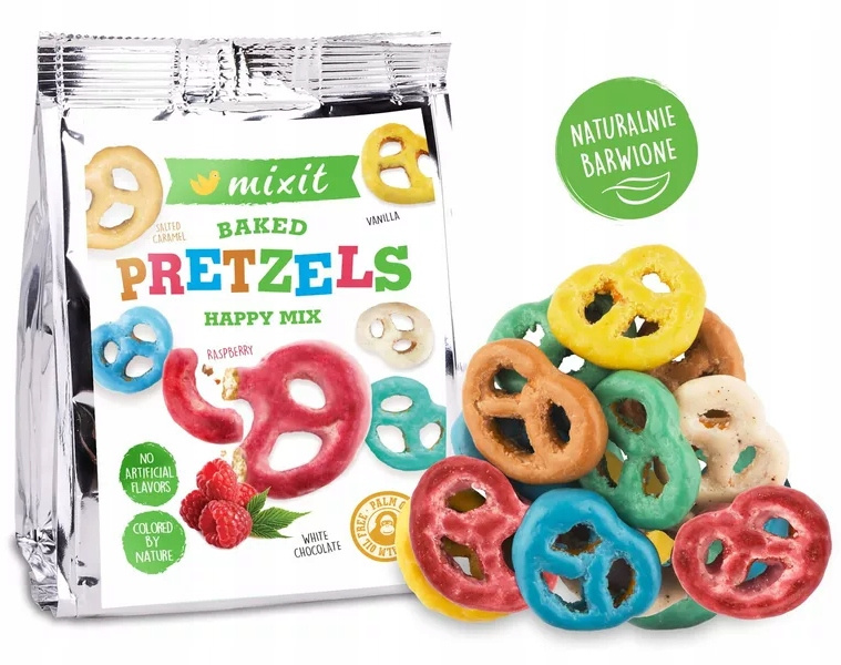 MIXIT Wielkanocne Precelki MIX SMAKÓW Kolorowe SŁONE 70g_1