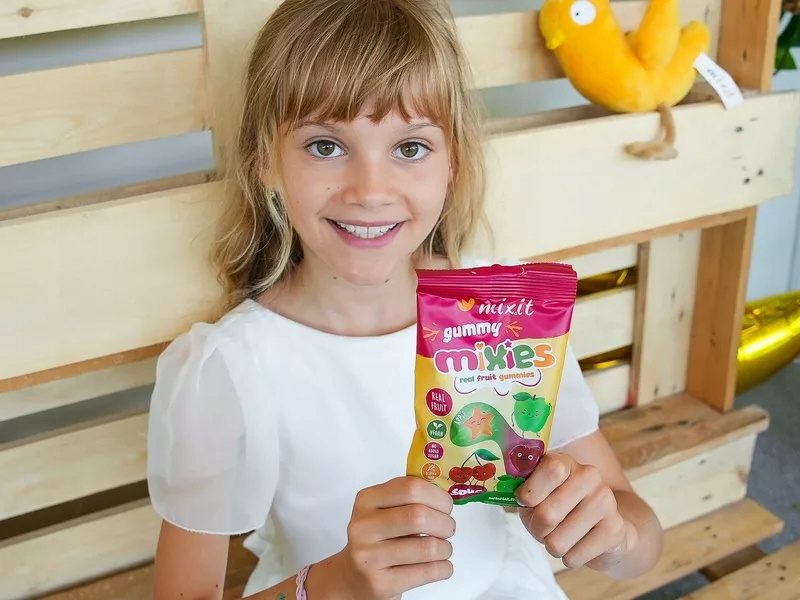 MIXIT Żelki Naturalne Owocowe Mixies JABŁKO CZEREŚNIA Bez Cukru 35g_3
