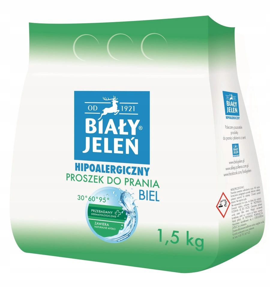 BIAŁY JELEŃ Proszek Do Prania BIEL + Koncentrat Do Płukania Hipoalergiczne_2