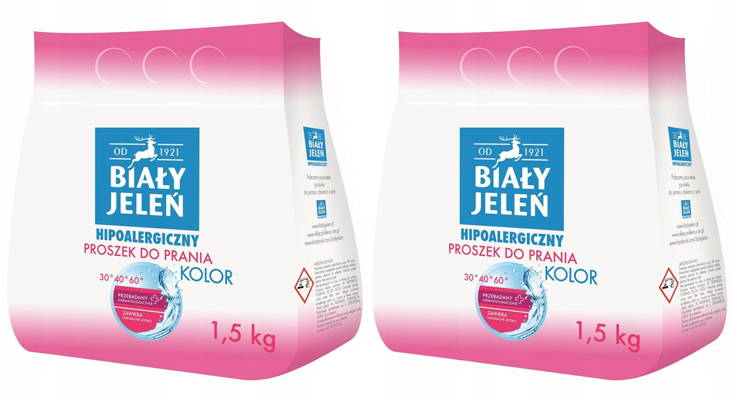 2x BIAŁY JELEŃ Proszek Do Prania KOLOR 1,5kg_1