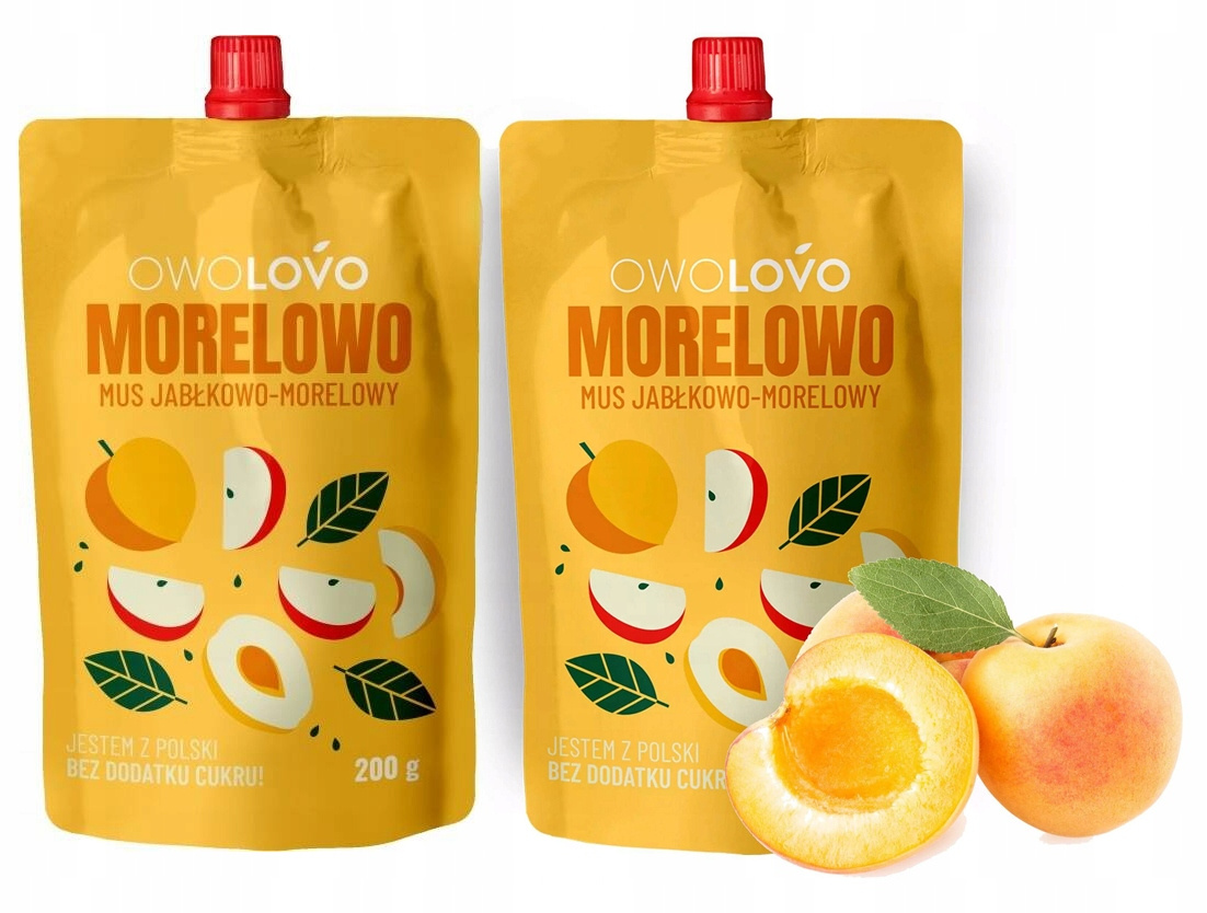 2x OwoLovo Morelowo Mus Jabłkowo-Morelowy Dla Dzieci 200g_1