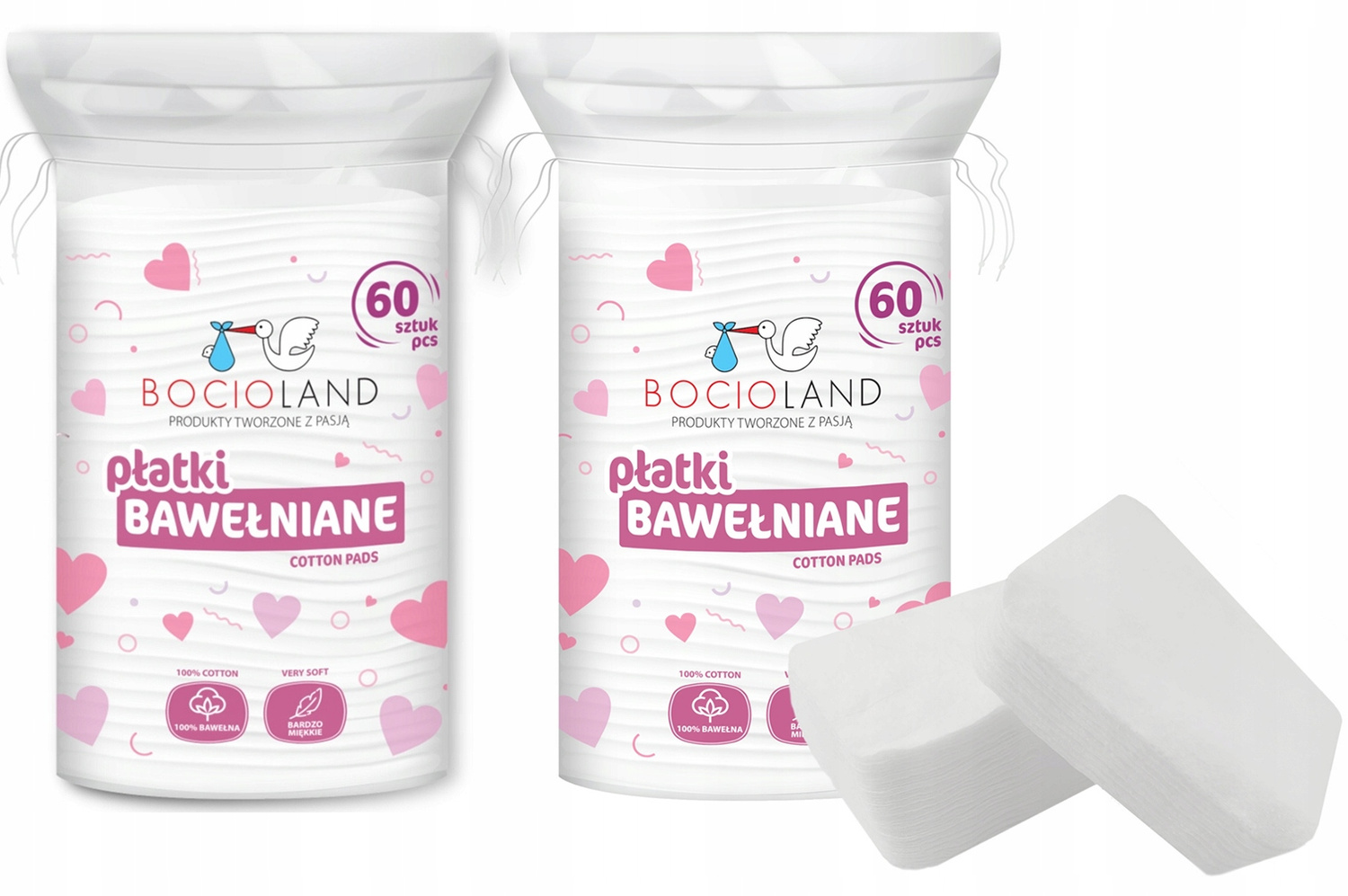 2x HIGIENICZNE Płatki KOSMETYCZNE Dla NIEMOWLĄT Bawełna 100% Bocioland_1