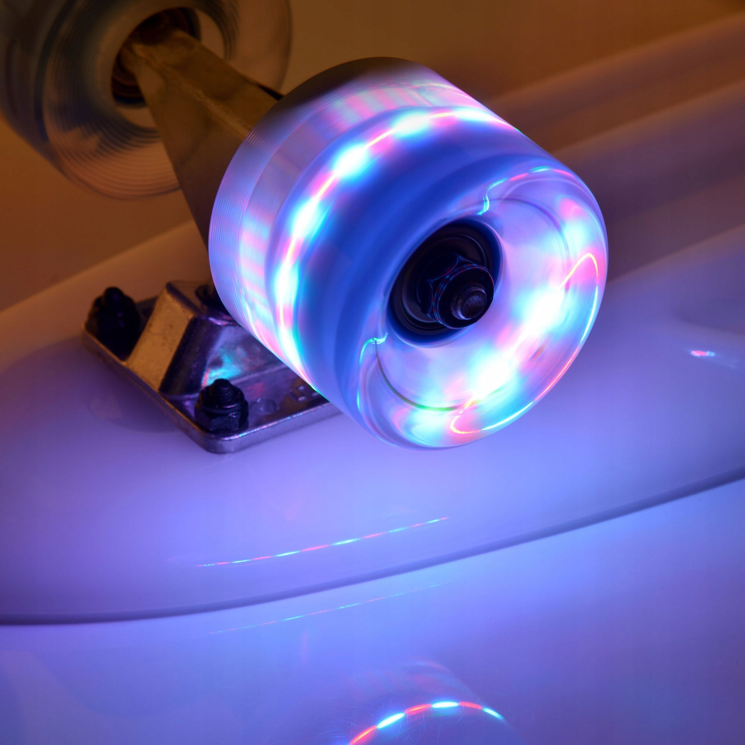 METEOR Deskorolka Fiszka Deska Plastikowa 23897 BIAŁA 56x14,6 cm ABEC 5 LED_7