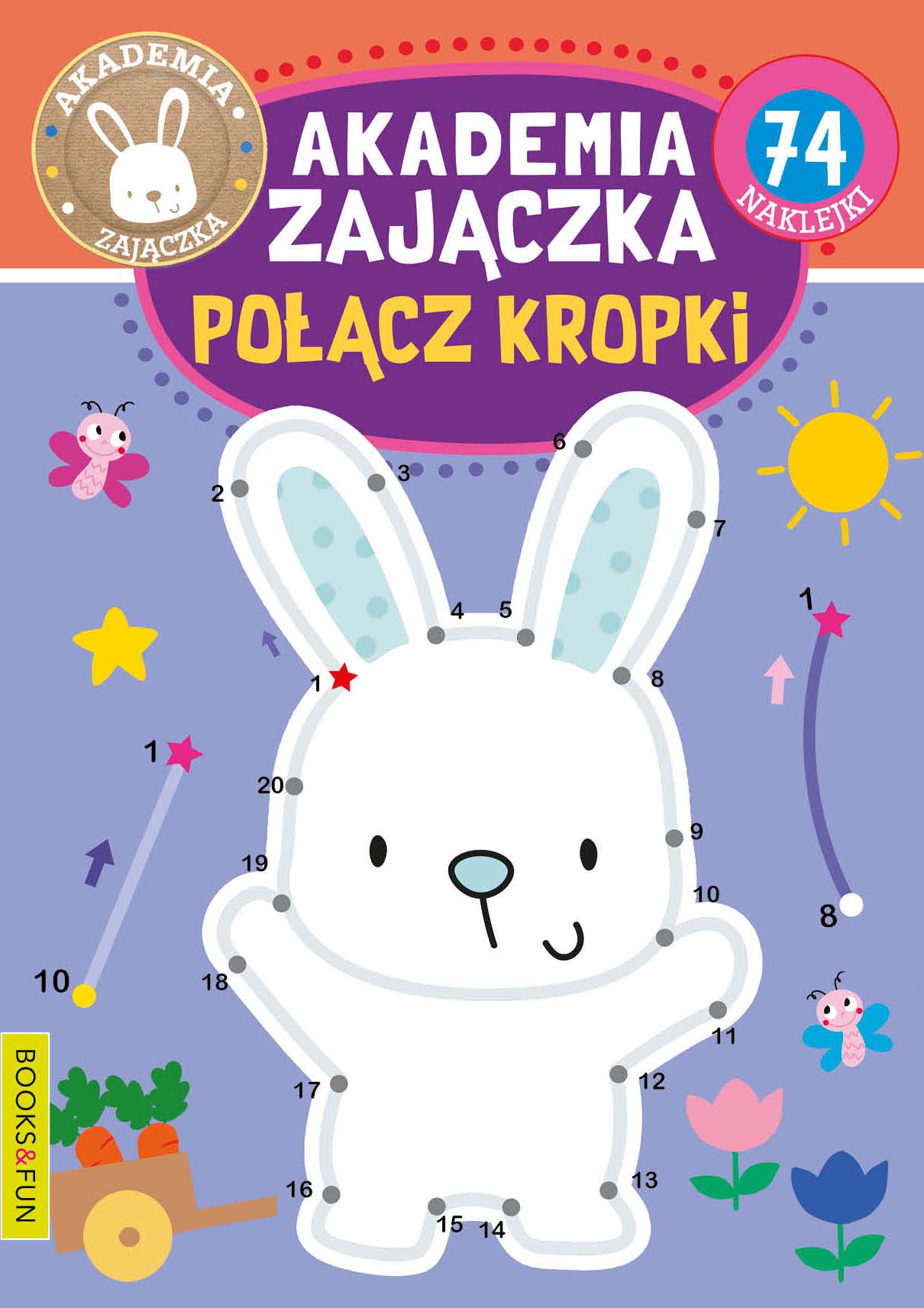 Akademia Zajączka Połącz Kropki 74 Naklejek BooksAndFun_1