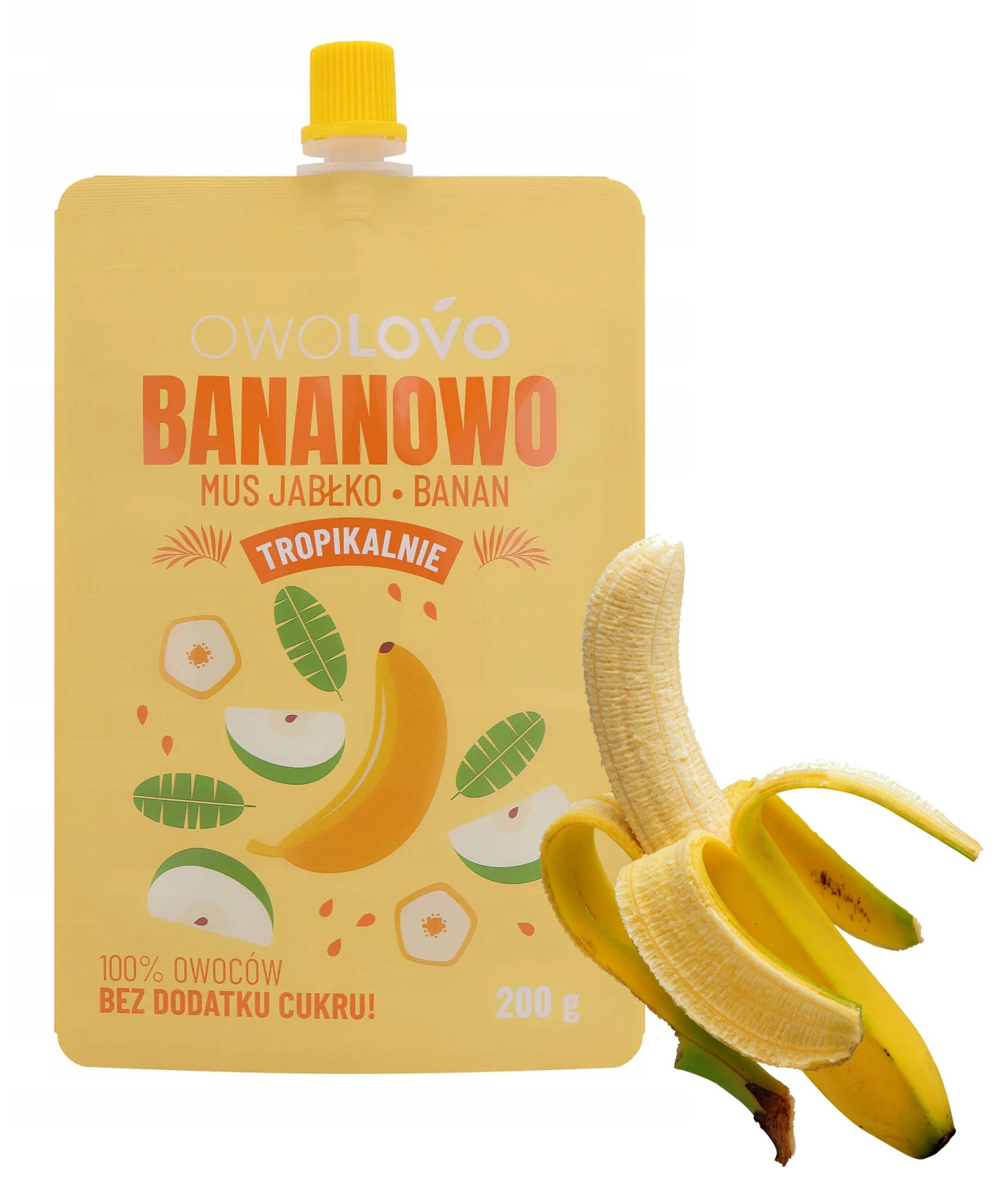 OwoLovo Mus Tropikalny Bananowo Jabłko Banan Dla Dzieci 200g_1