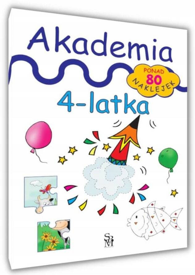 Akademia 4-Latka Czterolatka Zadania Ćwiczenia Z Naklejkami Naklejki SBM_1