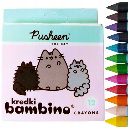 Kredki Szkolne PUSHEEN 12 Kolorów Glinka Kaolinowa Bambino_1