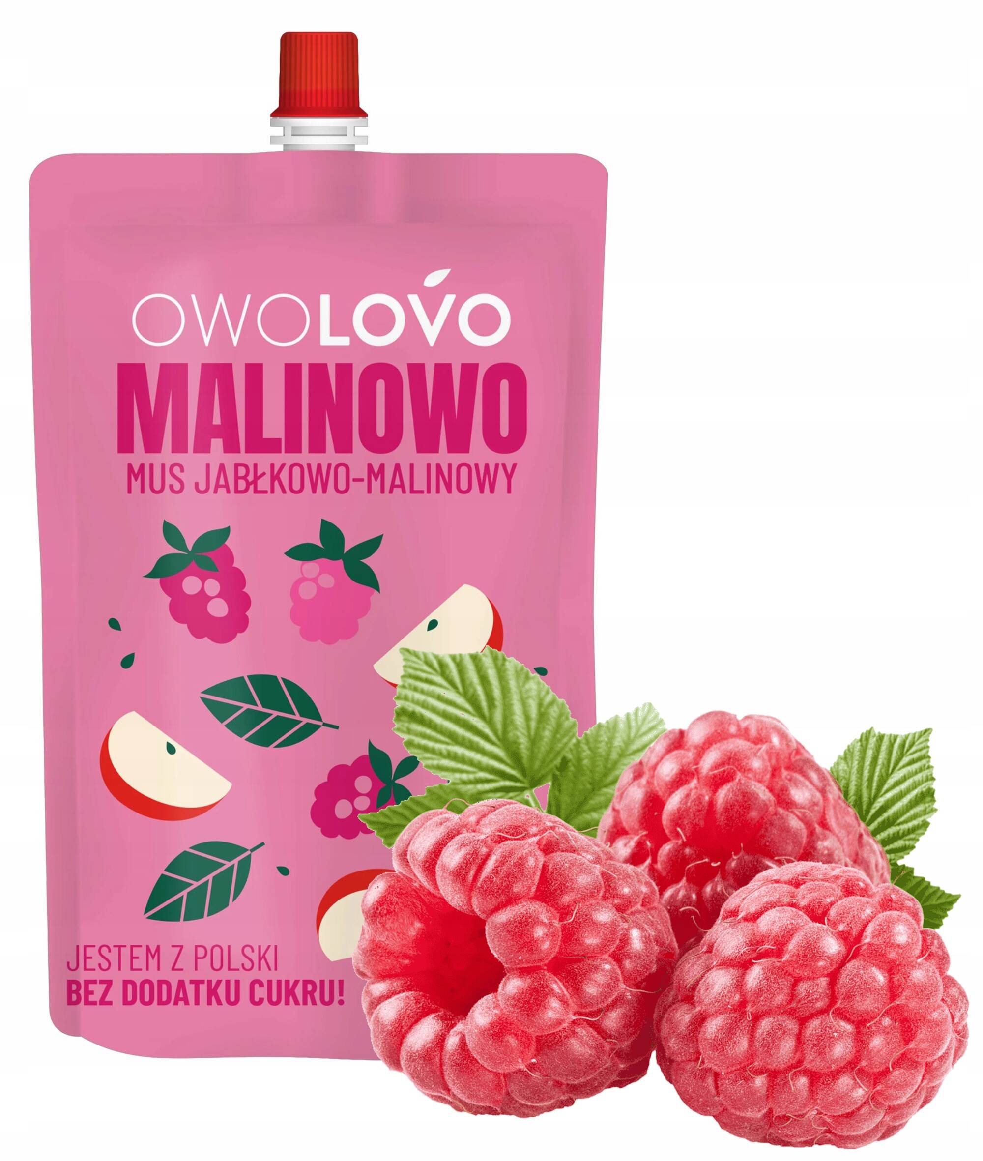 OwoLovo Malinowo Mus Jabłkowo-Malinowy Dla Dzieci 200g_1