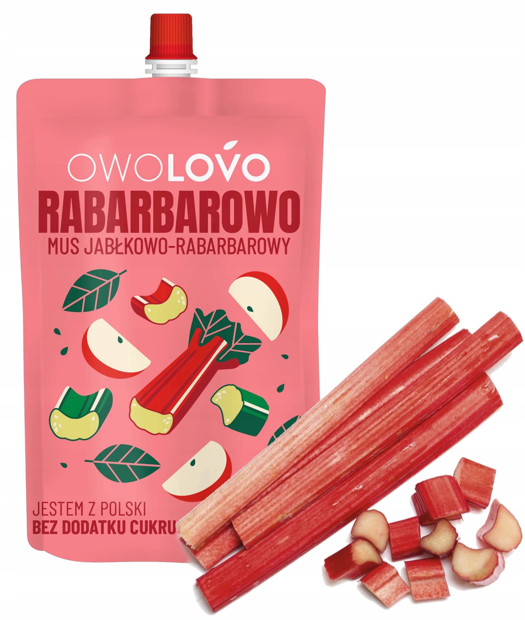 OwoLovo Rabarbarowo Mus Jabłkowo-Rabarbarowy Dla Dzieci 200g_1