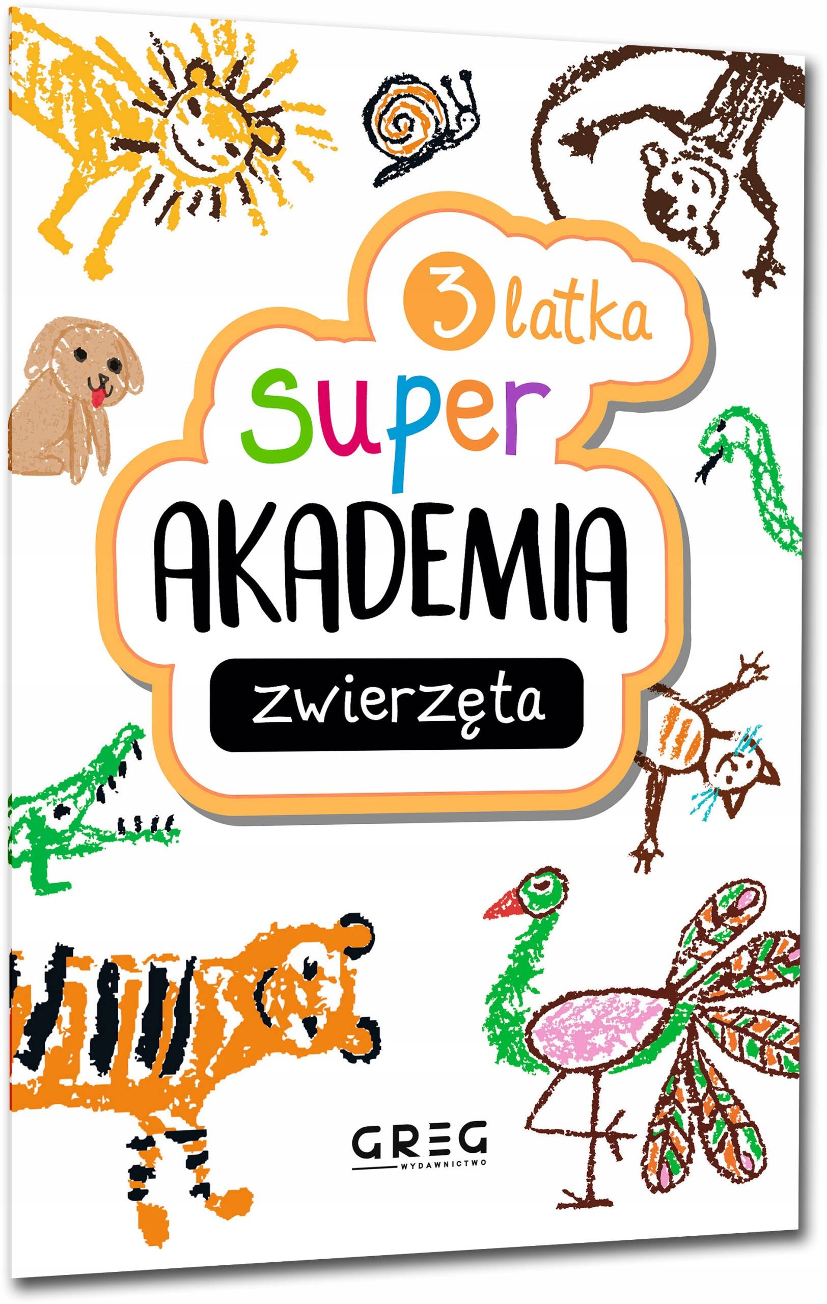 Super Akademia 3-Latka Zwierzęta Zadania Zagadki Naklejki Greg_1