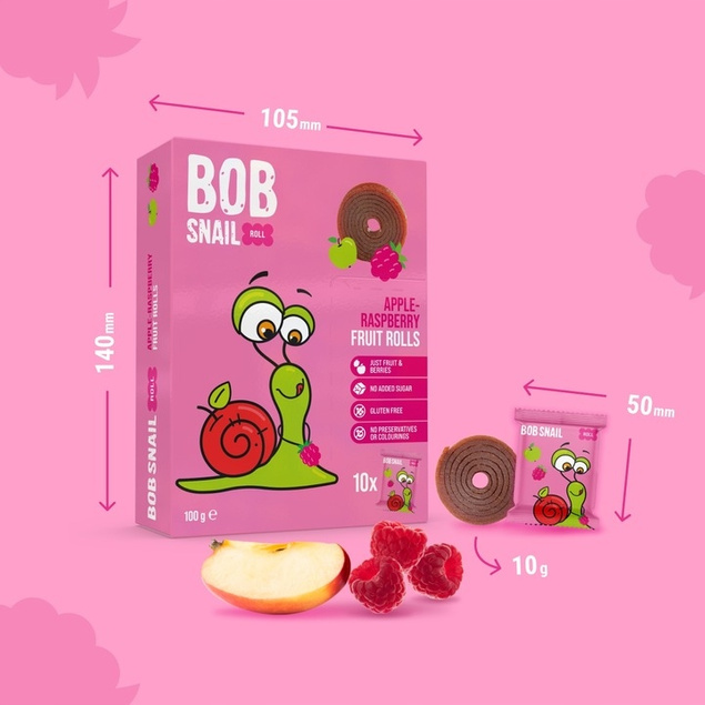 Przekąska Owocowa Jabłko Malina Bez Cukrów 100g BOB SNAIL_2