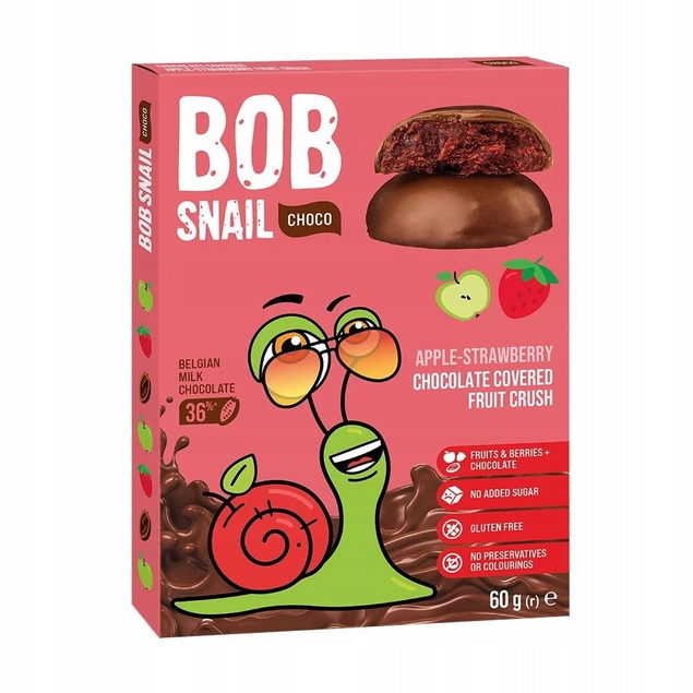Przekąska Owocowa JABŁKO TRUSKAWKA GRUSZKA MALINA 60g x3 BOB SNAIL_2