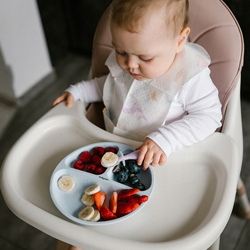 BABYONO Silikonowy Talerzyk z Przyssawką NIEBIESKI Dla Dzieci 1482/01_7