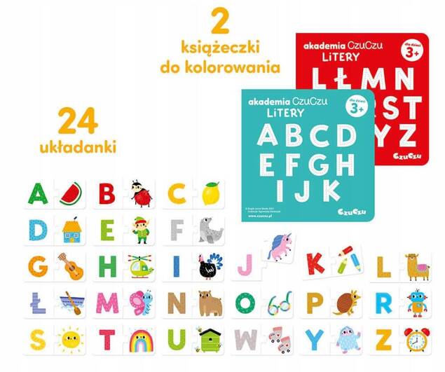 Akademia Litery Dla Dzieci Kolorowanki i Układanki 3+ CzuCzu_2