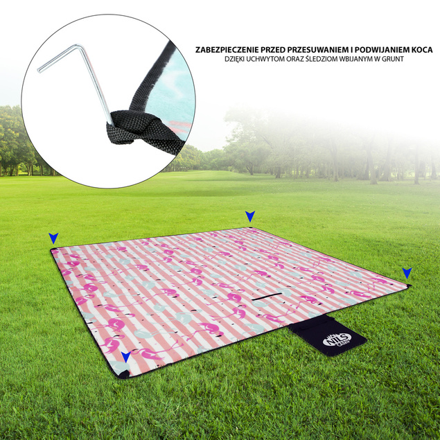 KOC PIKNIKOWY 200×200cm NC2313 FLAMINGI