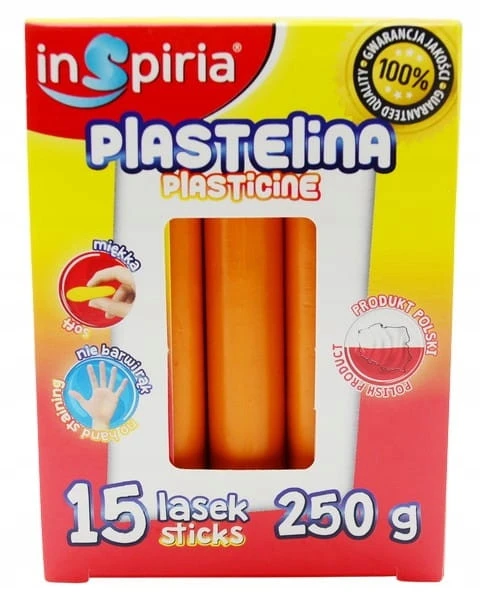 Plastelina POMARAŃCZOWA Komplet 15 Lasek Szkolna Plastyczna 250g Inspiria_2