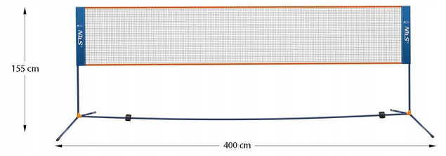 Siatka Do Gry W Badmintona Siatkówka W Pokrowcu Siatka + Słupki 4m NILS