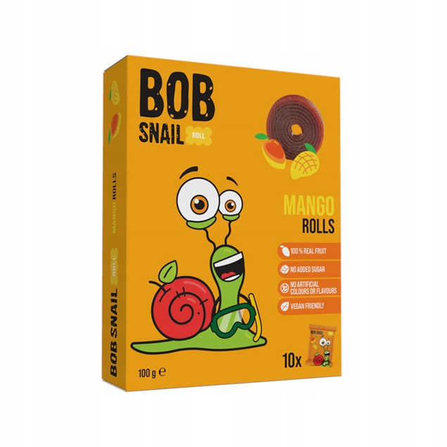 BOB SNAIL Przekąska Owocowa ZESTAW 5 x 100g MIX SMAKÓW Naturalna Bez Cukrów