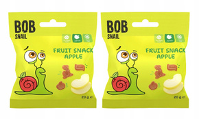 2x BOB SNAIL Żelki Owocowe JABŁKOWE Bez Dodatku Cukru 2x 20g (40g)