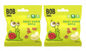 2x BOB SNAIL Przekąska Owocowa Żelki o Smaku JABŁKOWYM 2x 20g (40g)