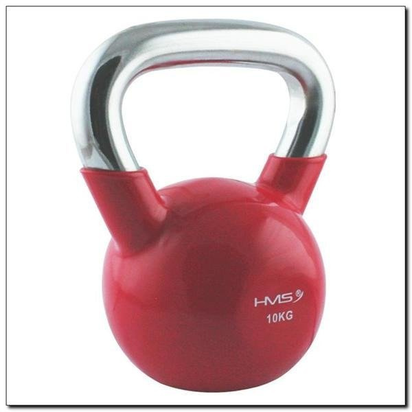 KETTLEBELL Z CHROMOWANĄ RĄCZKĄ CZERWONY 10 KG HMS