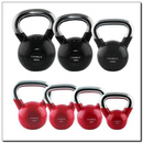 KETTLEBELL Z CHROMOWANĄ RĄCZKĄ CZERWONY 8 KG HMS