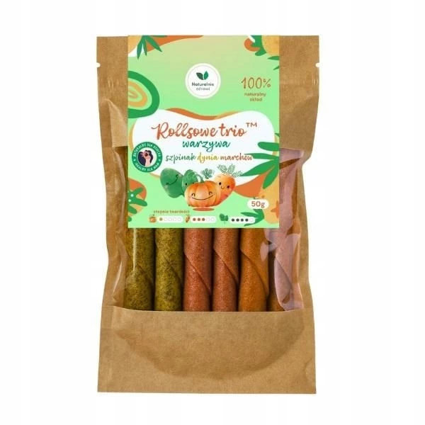 Rollsy Przekąski JABŁKO SZPINAK DYNIA MARCHEW 50g Naturalnie Zdrowi