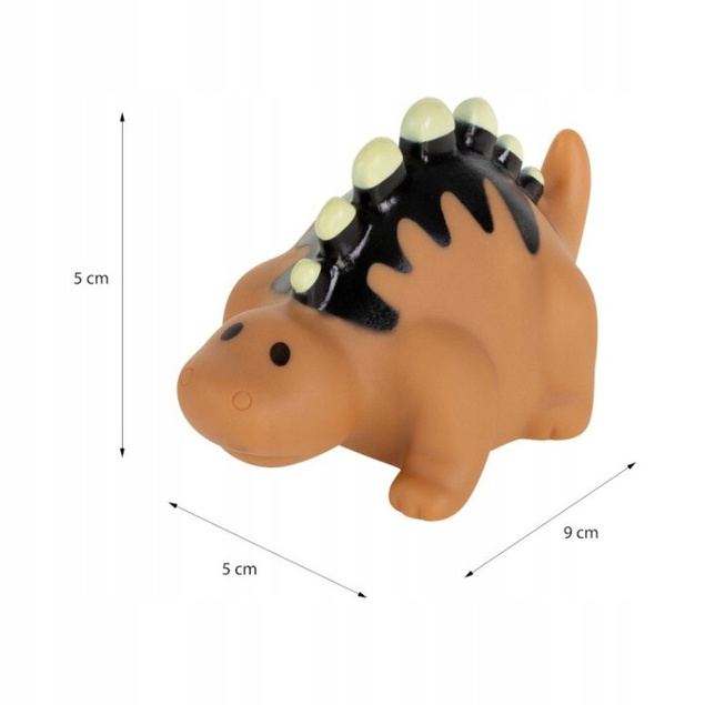 AKUKU Zabawki Gumowe Do Kąpieli Wanny BEZ DZIURKI Dinozaury BEZ BPA 6M+