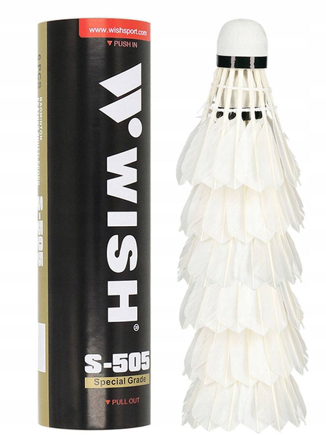 Lotki Do Badmintona Piórowe 6 szt. Zestaw Lotek WISH S505-06