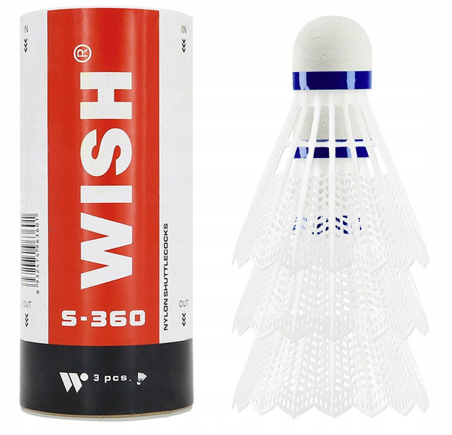 Lotki Do Badmintona Nylonowe 3 szt. Zestaw Lotek WISH S-360